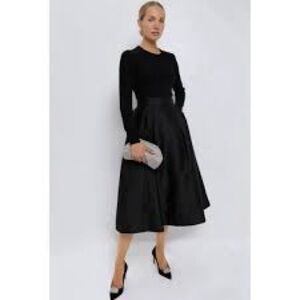 Elegant Black Midi Skirt